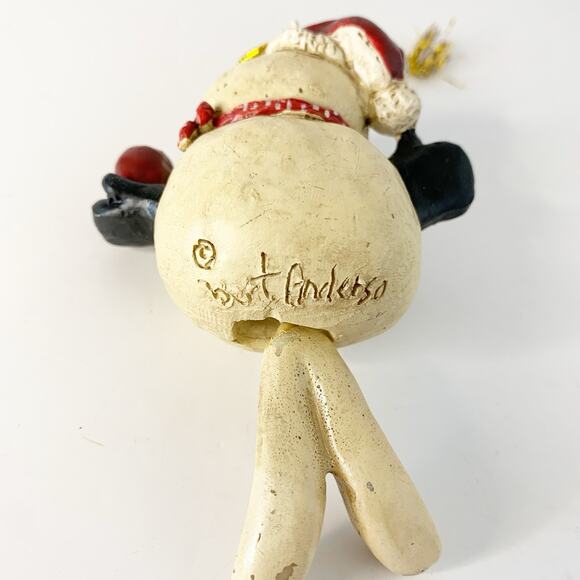 Bert Anderson Collection Snowman Holding Apple Christmas Ornament - Picture 4 of 5